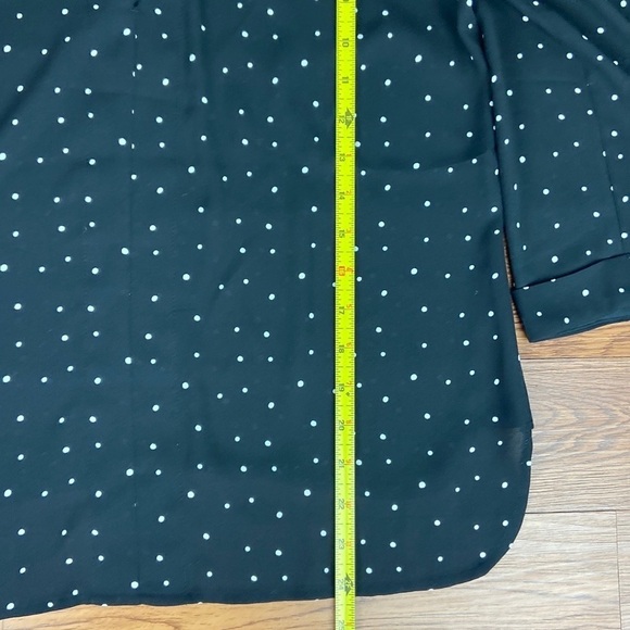 monk & lou Blouse Plunge V Neck Polka Dot Print Flowy 3/4 Sleeve Size Small - Picture 13 of 14